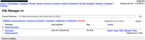 Figure 6. ASPXTool web shell. (Source: Dell SecureWorks)